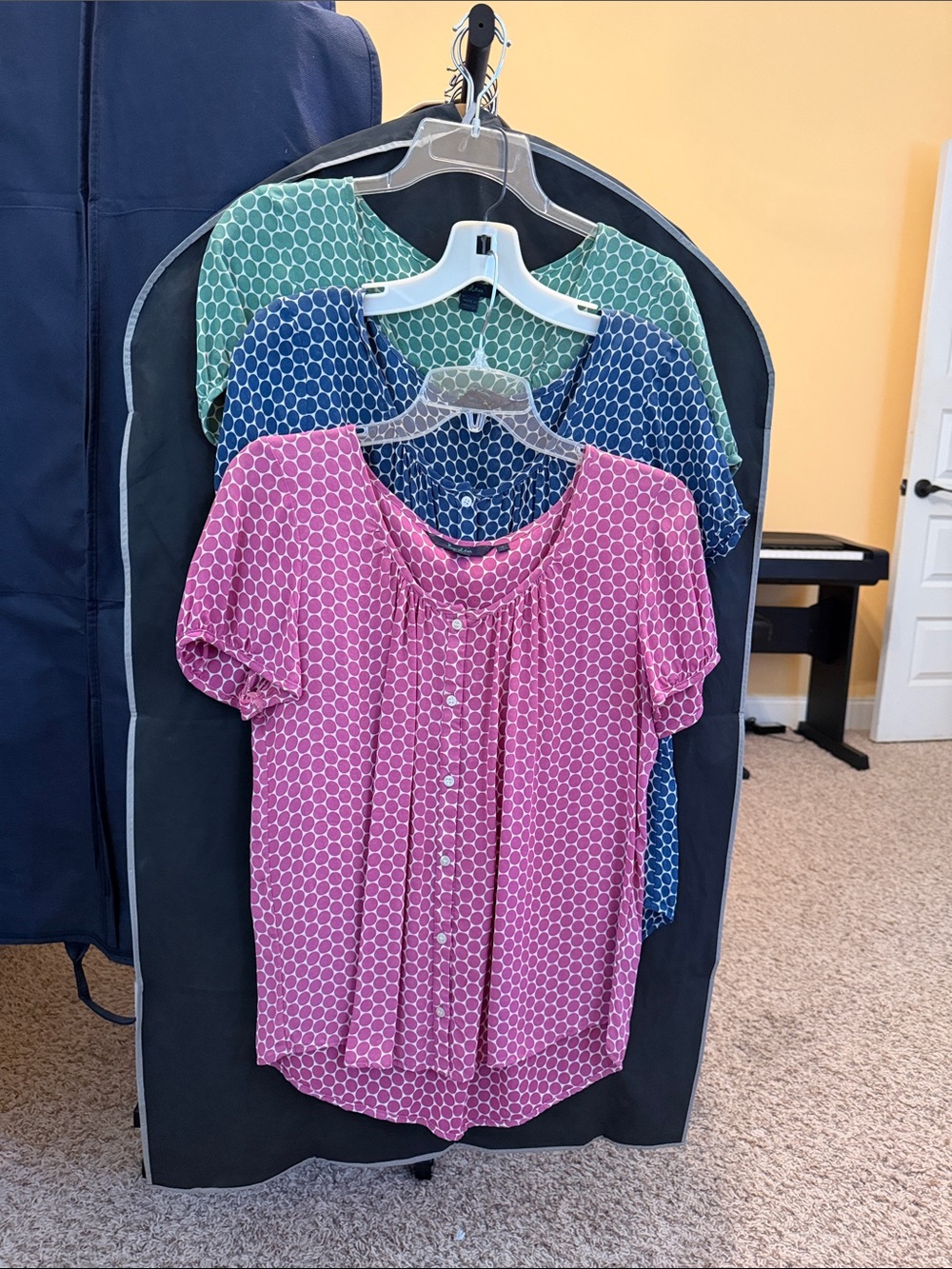 Boden Geometric Button-Front Short Sleeve Blouses. UK size 14 = US size 10